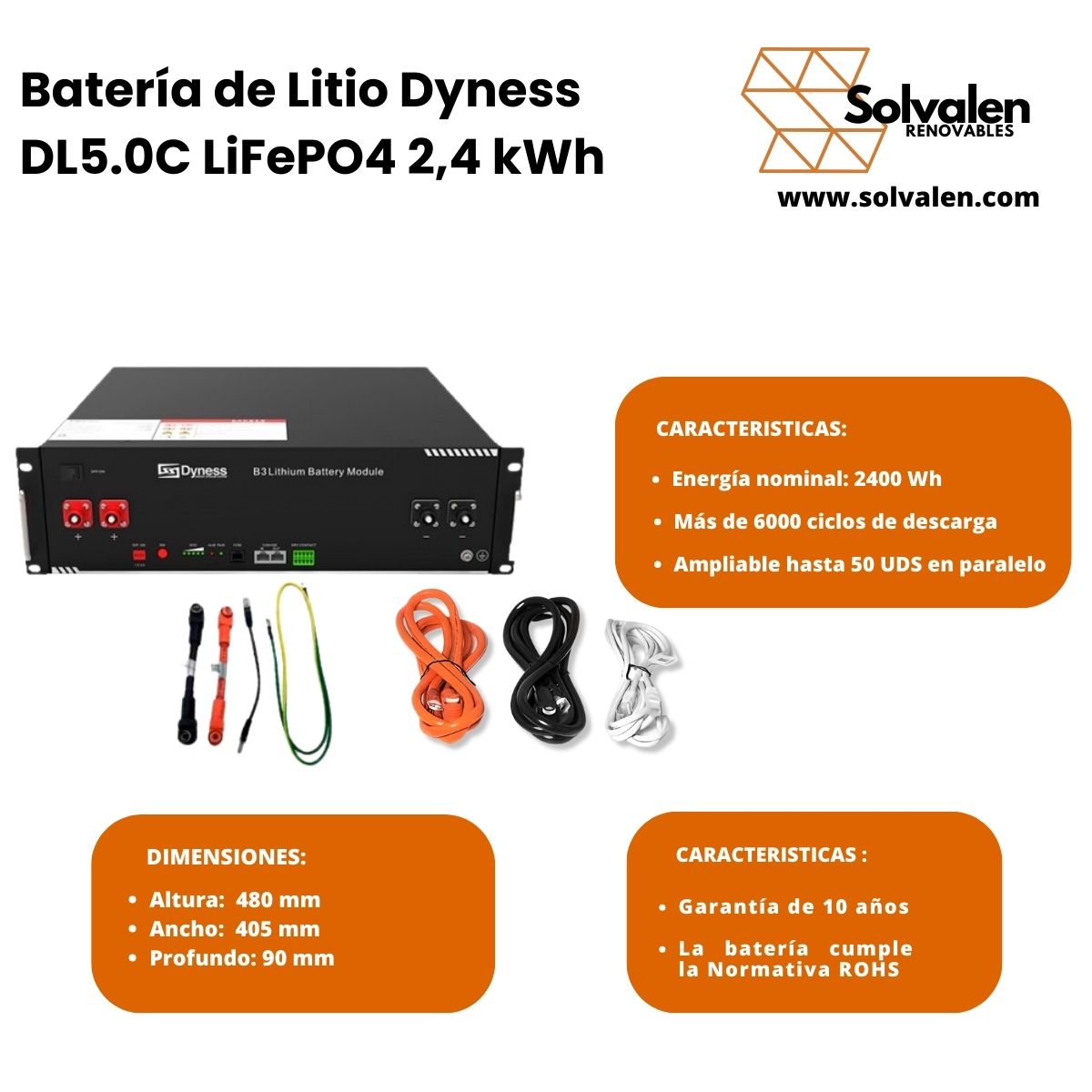 Batería de Litio Dyness B4850 48V 2.4KWH