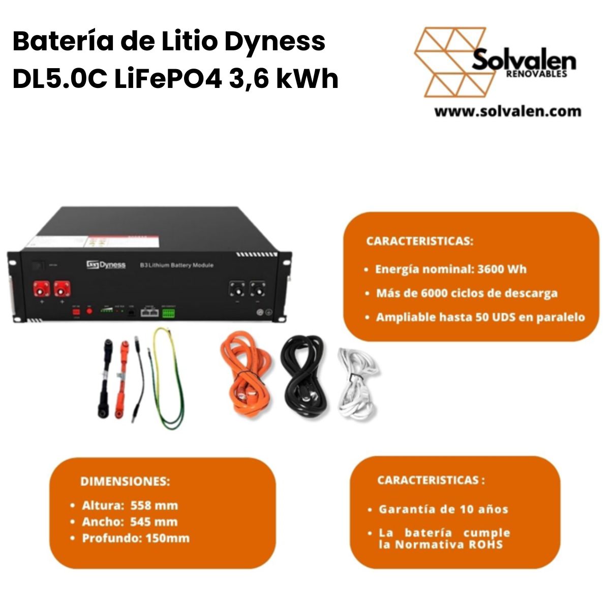 Batería de Litio 3.6kWh Dyness B3 48V